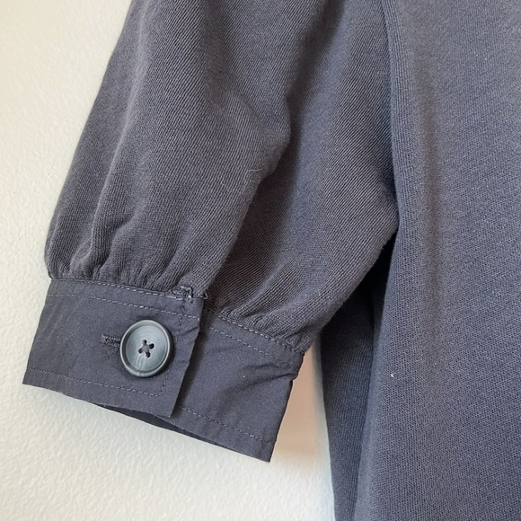 LOFT Petite Mixed Media V-Neck Shift Dress Coastal Grey XSP - Picture 5 of 9